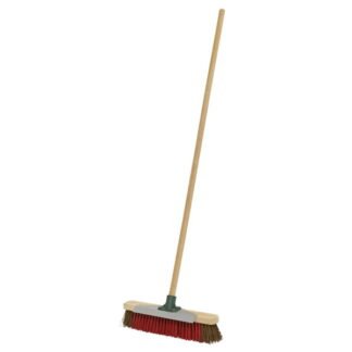 Sealey Heavy- Duty Stiff/Hard Bristle Broom with Scraper 16IN (405mm) (5054630433313) BM16SC