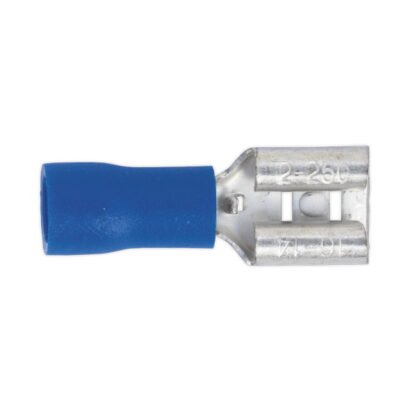 Sealey Push- On Female Terminal 6.3mm, Blue - Pack of 100 (5054511012392) BT20
