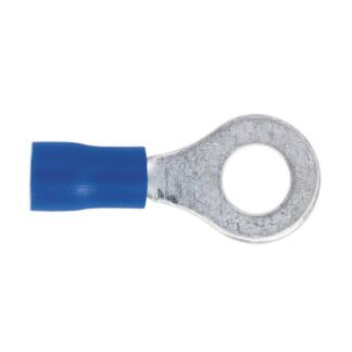 Sealey Easy- Entry Ring Terminal 6.4mm (1/4 ), Blue - Pack of 100 (5054511012460) BT26