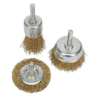 Sealey Crimped Wire Brush Set 3pc (5051747722965) BWBS03
