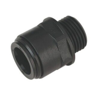 Sealey John Guest® Straight Adaptor 15mm x 1/2IN BSP - Pack of 2 (5024209645218) CAS15SA
