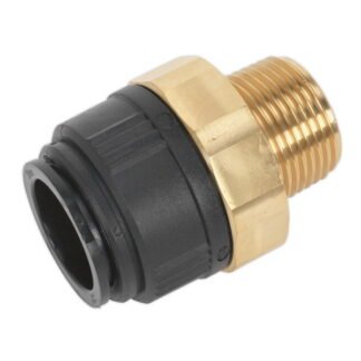 Sealey John Guest® Brass Straight Adaptor 28mm x 1IN BSPT (5051747848689) CAS28BSA