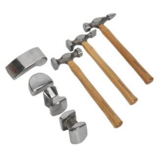 Sealey Drop- Forged Panel Beating Set with Hickory Shafts 7pc (5024209732987) CB507