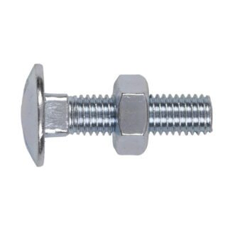 Sealey Zinc Plated Coach Bolt & Nut M10 x 40mm, DIN 603 - Pack of 50 (5054511037715) CBN1040