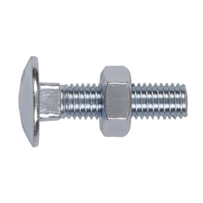 Sealey Zinc Plated Coach Bolt & Nut M10 x 40mm, DIN 603 - Pack of 50 (5054511037715) CBN1040