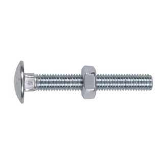 Sealey Zinc Plated Coach Bolt & Nut M10 x 75mm, DIN 603 - Pack of 50 (5054511037722) CBN1075