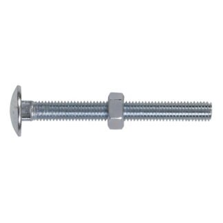 Sealey Zinc Plated Coach Bolt & Nut M8 x 75mm, DIN 603 - Pack of 50 (5054511037708) CBN875