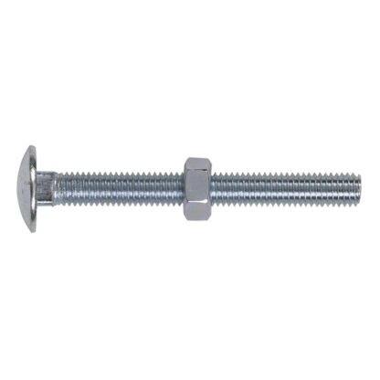 Sealey Zinc Plated Coach Bolt & Nut M8 x 75mm, DIN 603 - Pack of 50 (5054511037708) CBN875