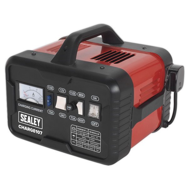 Sealey 12/24V Battery Charger 11A 230V (5054511464962) CHARGE107