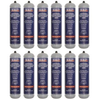 Sealey Disposable Carbon Dioxide Gas Cylinder 390g - Box of 12 (5054630263309) CO2/100/12