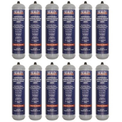 Sealey Disposable Carbon Dioxide Gas Cylinder 390g - Box of 12 (5054630263309) CO2/100/12