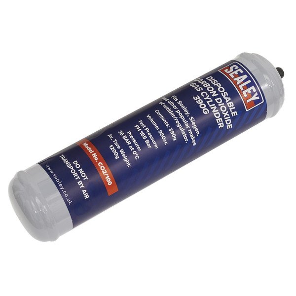 Sealey Disposable Carbon Dioxide Gas Cylinder 390g (5051747630529) CO2/100