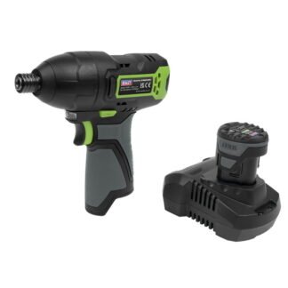 Sealey SV10.8 Series 1/4IN Hex Drive Cordless Impact Driver Kit 10.8V 2Ah (5054511980646) CP108VCID