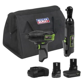 Sealey 2 x SV10.8 Series Cordless Power Tool Kit 10.8V - 2 Batteries (5054630275142) CP108VCOMBO6