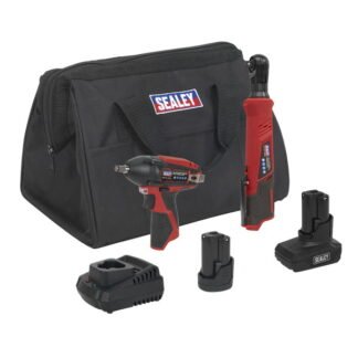 Sealey 2 x SV12 Series Cordless Power Tool Kit 12V - 2 Batteries (5054630011313) CP1200COMBO8