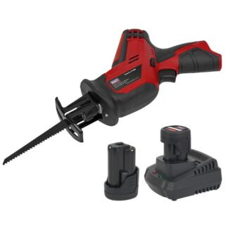 Sealey SV12 Series Cordless Reciprocating Saw Kit 12V 2Ah - 2 Batteries (5054511696547) CP1208KIT