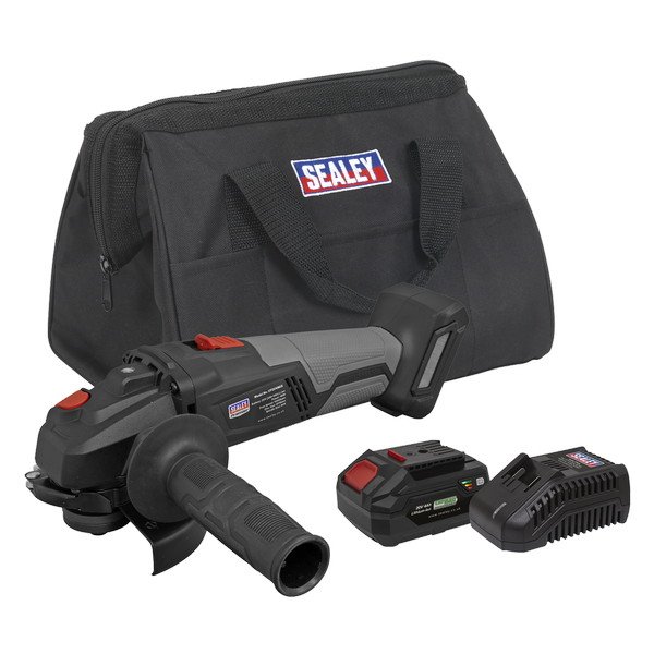 Sealey Premier SV20 Series 115mm Brushless Cordless Angle Grinder Kit 20V 4Ah (5054630000331) CP20VAGXKIT1