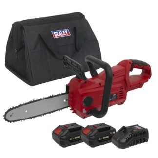 Sealey SV20 Series 25cm Cordless Chainsaw Kit 20V 4Ah - 2 Batteries (5054630153488) CP20VCHSKIT