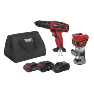 Sealey 2 x SV20 Series Cordless Power Tool Kit 20V - 2 Batteries (5054630275890) CP20VCOMBO12