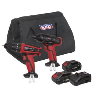 Sealey 2 x SV20 Series Cordless Power Tool Kit 20V - 2 Batteries (5054511480368) CP20VDDCOMBO