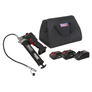 Sealey SV20 Series Cordless Grease Gun 20V - 2 Batteries (5054630235337) CP20VGRGKIT