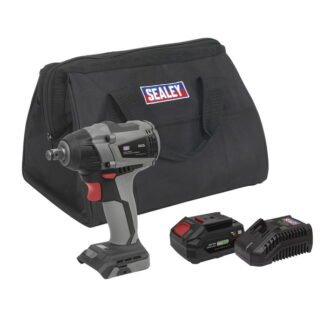 Sealey Premier SV20 Series 1/2IN Sq Drive Brushless Cordless Impact Wrench Kit 20V 4Ah (5054630000591) CP20VIWXKIT1