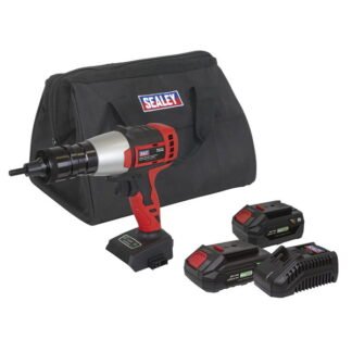 Sealey SV20 Series Brushless Cordless Nut Riveter 20V - 2 Batteries (5054630414855) CP20VNRKIT