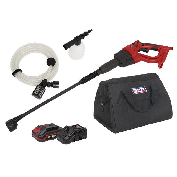 Sealey SV20 Series 22Bar Cordless Pressure Washer Kit 20V 2Ah (5054630176807) CP20VPWKIT1