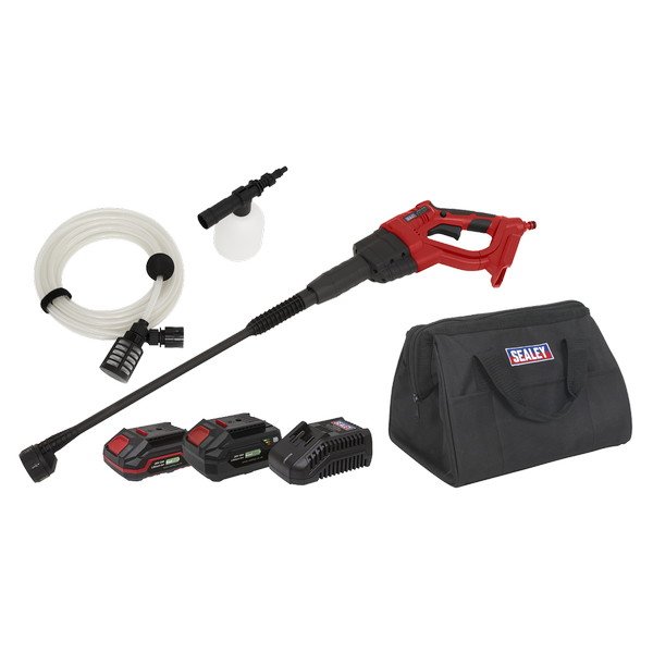 Sealey SV20 Series 22Bar Cordless Pressure Washer Kit 20V - 2 Batteries (5054630176791) CP20VPWKIT