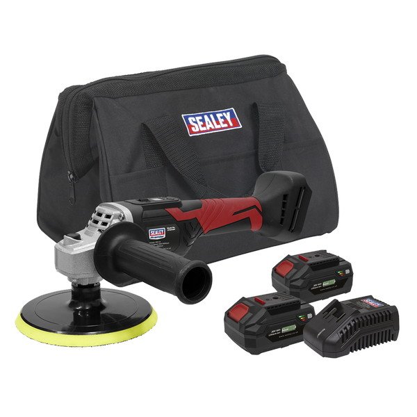 Sealey Premier SV20 Series 150mm Cordless Rotary Polisher 20V 4Ah - 2 Batteries (5054630016103) CP20VRPKIT2