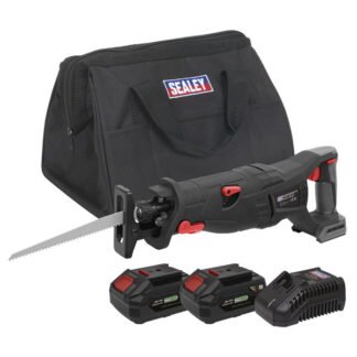 Sealey Premier SV20 Series Brushless Cordless Reciprocating Saw 20V 4Ah Kit - 2 Batteries (5054630150609) CP20VRSXKIT