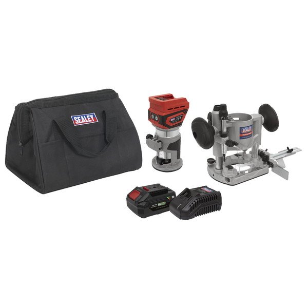 Sealey SV20 Series Cordless Trimming Router Kit 20V 4Ah (5054630278457) CP20VTRKIT1