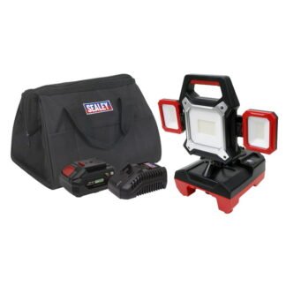 Sealey SV20 Series 2- in- 1 Cordless/Corded 45W SMD LED Worklight Kit 20V 4Ah (5054630137457) CP20VWLKIT1