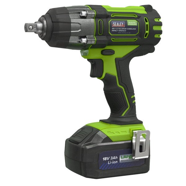Sealey 1/2IN Sq Drive Hi- Vis Cordless Impact Wrench 18V 3Ah (5054511773538) CP400LIHV