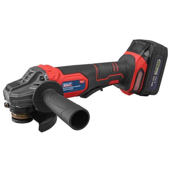 Sealey 115mm Cordless Angle Grinder 18V 3Ah - Red (5054630464874) CP401LI