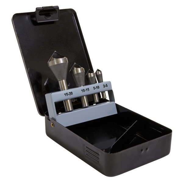 Sealey 90° Slotted Deburring Countersink Drill Bit Set 4pc (5054511825282) CSSET4O