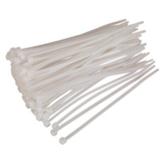 Sealey Cable Tie 150 x 3.6mm, White - Pack of 100 (5051747880054) CT15036P100W