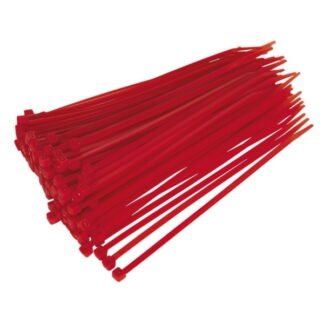 Sealey Cable Tie 200 x 4.4mm, Red - Pack of 100 (5051747880146) CT20048P100R