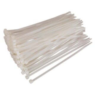 Sealey Cable Tie 200 x 4.8mm, White - Pack of 100 (5051747880061) CT20048P100W