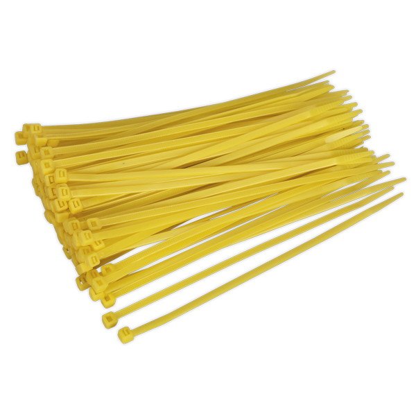 Sealey Cable Tie 200 x 4.4mm, Yellow - Pack of 100 (5051747880160) CT20048P100Y