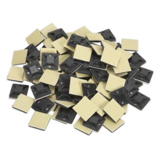 Sealey Self- Adhesive Cable Tie Mount 20 x 20mm, Black - Pack of 100 (5051747890404) CTM2020B