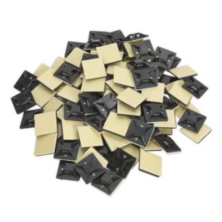 Sealey Self- Adhesive Cable Tie Mount 25 x 25mm, Black - Pack of 100 (5051747890428) CTM2525B