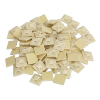 Sealey Self- Adhesive Cable Tie Mount 25 x 25mm, White - Pack of 100 (5051747890411) CTM2525W