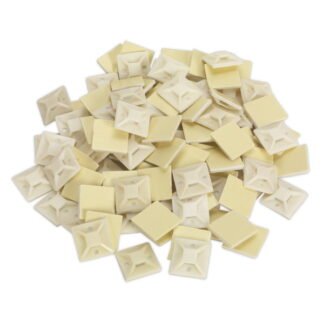 Sealey Self- Adhesive Cable Tie Mount 30 x 30mm, White - Pack of 100 (5051747890435) CTM3030W