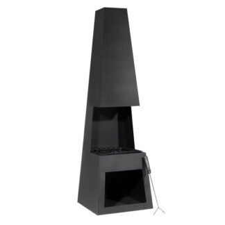 Sealey Dellonda Outdoor Chiminea Fireplace Fire Pit Heater Firewood Storage Black Steel (5054630016127) DG107