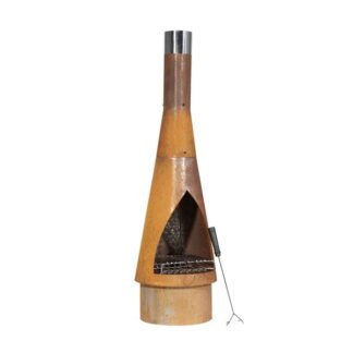 Sealey Dellonda Outdoor/Garden/Patio Conical Chiminea, Fireplace, Fire Pit, Heater, H127cm - Corten Steel (5054630013584) DG110