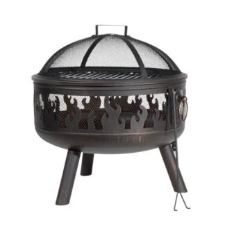 Sealey Dellonda Deluxe Fire Pit Fireplace Outdoor Patio Heater, Cooking Grill & Poker 61cm (5054630047695) DG117
