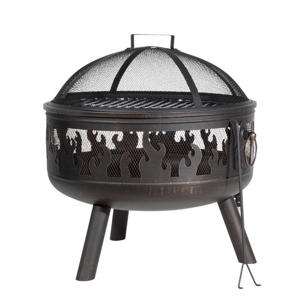 Sealey Dellonda Deluxe Fire Pit Fireplace Outdoor Patio Heater, Cooking Grill & Poker 61cm (5054630047695) DG117