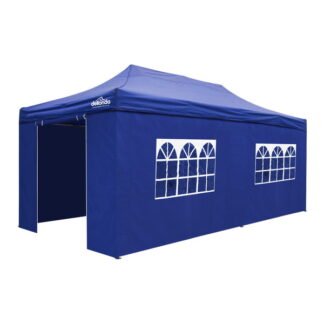Sealey Dellonda Premium 3x6m Pop- Up Gazebo & Side Walls, PVC Coated, Water- Resistant Fabric with Carry Bag, Rope, Stakes & Weight Bags - Blue Canopy - DG173 (5056514602518) DG173