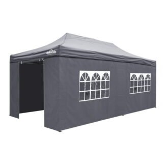 Sealey Dellonda Premium 3x6m Pop- Up Gazebo & Side Walls, PVC Coated, Water- Resistant Fabric with Carry Bag, Rope, Stakes & Weight Bags - Grey (5056514602532) DG175